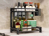 CARLA HOME 2-Tier Kitchen Spice Rack Organizer Storage Shelf for Condiments, Oil Bottles, Utensils, LSB-36233