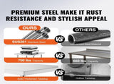 Stainless Steel Prep Table, 24 x 24 x 34 Inch, Heavy Duty Metal Worktable with 3 Adjustable Height V952-CFBXGGZTLCWJ45FJ5V0