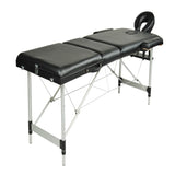 YES4HOMES Black 3 Fold Portable Aluminium Massage Table Massage Bed Beauty Therapy V278-3FOLD-ALUM-MTA03-BK