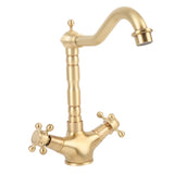 Basin Faucet Short Brass Double Handle Cold Hot Water Swivel Sink Faucet for Kitchen Bathroom V1294-YM0901-3112250016111