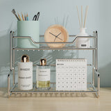 304 Stainless Steel Two Layers Tabletop Storage Rack Kitchen Spice Rack Bathroom Cosmetics Mouthwash V1161-101203