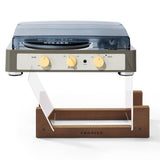 Gadhouse Brad MKII Record Player - Grey Bundled Crosley Record Storage Display Stand V398-GAD0102-BSS