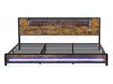 Levede King Bed Frame Storage Headboard Industrial BF1066-K