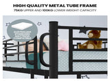 Kingston Slumber 2in1 King Single Metal Bunk Bed Frame, with Modular Design, Dark Matte Grey V219-BEDBBSKS02MA