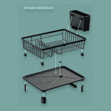 Dish Drying Rack - Dish Drainer with Utensil Holder, Drainboard, and Swivel Spout, Space-Saving V1192-AZ-W-24970