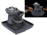 LED Illuminated Tabletop Waterfall Flowing Water Fountains with Ball for Home Office Feng Shui V1294-YM0901-3111200179312