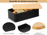 CARLA HOME Bread Bin with Bamboo Lid used as Chopping Board for Kitchen Countertop LSB-36093
