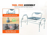 Commode Chair, Bedside Commode with Drop-Down Arms and Detachable Backrest, 5-Level Adjustable V952-WLKBSGYZD1009SMAXV0