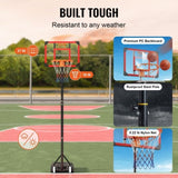 VEVOR Basketball Hoop, 5-7 ft Adjustable Height Portable Backboard System, 28 inch Basketball Hoop & V952-LQK28CKWDJ00OP5HTV0