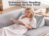 Giselle Bedding Back Pillow for Sitting in Bed, No-Collapse 25D High-Density Base, Ergonomic Lumbar RDP-SS-VEL-GY