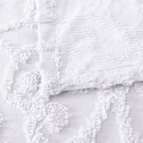 Bianca Ella White Cotton Chenille Floral Bedspread Set King Single V442-BCA-BEDSPREAD-ELLA-WHITE-KS