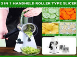 Manual Rotary Cheese Grater with Handle, 3 in 1 Multifunctional Shredder Replaceable Drum Blades, V1366-AZ2-W-04224