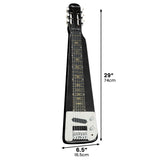 Karrera 29in 6-String Lap Steel Hawaiian Guitar - Black ELE-LAP-6S-BK