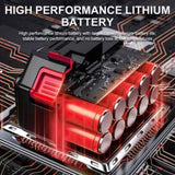 Stepless Cordless Leaf Blower w/2 Batteries Portable Handheld Turbo Jet Fan AU V201-FUN0049BL8AU