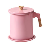 Household Mesh Oil Filter Tank with Lid Large Capacity Grease Container Oil Storage Pot V1294-YM0523-220212GS01-1
