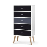 Artiss 5 Chest of Drawers - BONDS White FURNI-E-SCAN-TBOY01-WHBK