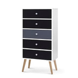 Artiss 5 Chest of Drawers - BONDS White FURNI-E-SCAN-TBOY01-WHBK