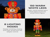 Christabelle 1.47m Teddy Bear Nutcracker Christmas Light Up Display LED Outdoor Indoor Xmas Yar 112_SHE208