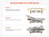 Chafing Dish Buffet Set, 4 Qt 2 Pack, Stainless Steel Chafer with 4 Half Size Pans, Rectangle V952-ZFXBXGBLSTGKPIZUVV0