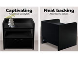 Artiss 2X Bedside Table 1 Drawer with Shelf - FARA Black FURNI-C-BS-TOGO-BKX2