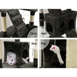 i.Pet Cat Tree 180cm Tower Scratching Post Scratcher Wood Condo House Toys Grey PET-CAT-HSCT076-180-GR
