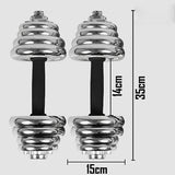 30KG Chrome Dumbbell Set Weight Dumbbells Home Gym Training Fitness BarBell Case V610-GYM-DUM-30KG-SIL
