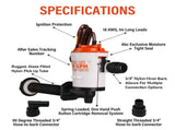 SEAFLO 12V 800GPH LIVEWELL Live Bait Tank Well Aerator Bilge Pump Kit Fishing AU V201-SFLO0800OR8AU