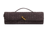 Retro Woven Baguette Handbag for Women Suede Texture PU Leather Shoulder Crossbody Bag Elegant V888-ELOSUNG41394