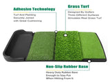 Foldable 4-in-1 Golf Practice Mat with Ball Tray 24.5x17in Tri-Turf Hitting Pad for Indoor & V1107-CS-GEFZDDJD