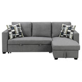 Fontana Pullout Sofa Bed with Storage Chaise Lounge Sarantino - Grey SOFA-M084-LNN-GY