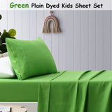 Happy Kids Green Plain Dyed Microfibre Sheet Set Double V442-HIN-SHEETS-KIDSPLAIN-GREEN-DS