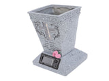 Solar Cemetery Grave Vase Resin Gravestone Vase with LED Ground Stake Adjustable Drainage System for V1294-YM0901-3111250130111