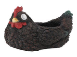 Flower Pot Hen Shape Resin Succulent Pot with Auto Light Sensing Solar Light for Outdoor Garden V1294-YM0901-3111250030412