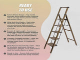 5 Step Ladder Foldable Lightweight Aluminium with Anti-Slip Pedals V63-954091