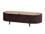Coffee Table Storage Ottoman - Velvet Padded Blanket Box Bench IRENE BROWN V274-FT-VR-945VAL-BN