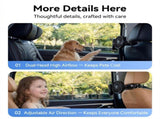 Black USB Car Backseat Dual Head Fan - 3 Speed Headrest Fan with 360 Degree Rotating Base, V888-ELOSUNG57504