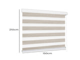 Marlow Blackout Zebra Roller Blind Curtains 150x210 Beige CD1015-150X210-WH