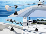 Marine Fish Finder Transducer Mount Bracket with Quick Release Base, 180&deg Adjustable Aluminum Pole V1341-ZY-5265GPAN-SILVER