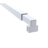 110cm Reeded Glass Shower Screen with White Wall Channel and Square Pole V63-920281