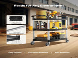 Utility Cart, 300 lbs Load Capacity, 3-tier Utility Plastic Cart with 360&deg Swivel Wheels V952-SXSYTCZHHS3C7ALPWV0