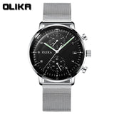 men's ultra-thin leather strap luminous waterproof date calendar V1347-937-16747-BRO-MAN