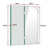 1200 x 1450mm Frameless Bath Panel 10mm Glass Shower Screen By Della Francesca V63-830001