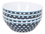 4PCS 6in Salad Bowl Dinner Serving Bowl Sets Kitchen Imitation Porcelain DinnerwareDark Blue Dots V1294-YM0721-3118210043116