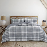 Ardor Ronan Grey Plaid Jacquard Quilt Cover Set Queen V442-INT-QUILTCS-RONAN-GREY-QS