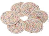 12 pcs Household Heat-resistant Teacup Coaster Cotton Rope Woven Cup Pad Daily Use Bowl Mat with V1369-AZ3-W-18063