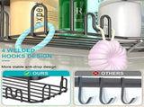 4 Pack Corner Caddy,Stainless Steel Shelf with Hooks,No Drilling Adhesive Corner V1369-AZ3-W-22308