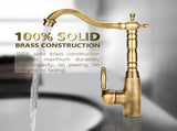 Antique Retro Style Solid Brass Kitchen Bathroom Basin Sink Faucet Hot Cold Pipes Mixer Tap V1294-YM0722-JY03355