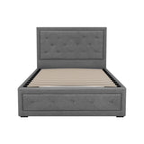 Artiss Bed Frame King Single Size Gas Lift Storage Mattress Base Wooden Grey BFRAME-G-GAS-TIYO-KS-GY-ABC