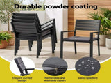 Gardeon Outdoor Dining Set 11PCS Aluminum Extendable Table and Chairs Patio Furniture Black FF-DINING-11ALU-BK-ABCD