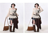 Plaid Size M Retro Checkered Asymmetric Skirt Halloween Daily Casual Gift High Waist Versatile V1221-XM-LB6524-GM169